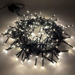 Светодиодная новогодняя гирлянда ЭРА ENIN - GW Нить Мишура 3,9 м зеленый провод теплый свет