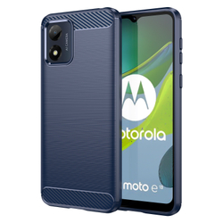 Чехол синего цвета в стиле карбон для Motorola Moto E13, серия Carbon от Caseport