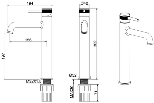 Смеситель для раковины Allen Brau Priority 5.31002-BN