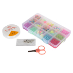 Набор украшений для девочек, в наборе бусины, браслет 10х17 см, коробка с-31057