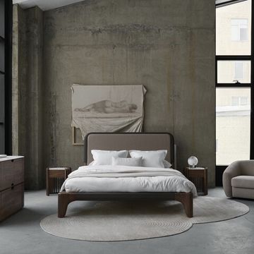 Кровать с решеткой TISHINA by Sergey Tregubov, MOD INTERIORS цвет серо-бежевый