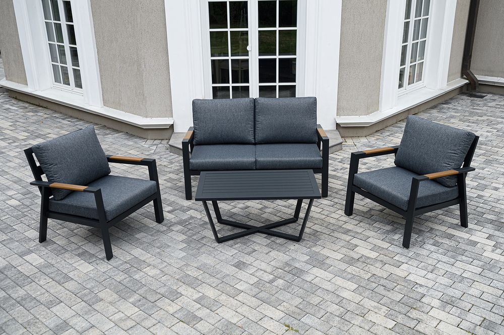 "Орхидея" лаунж-зона 4-местная из алюминия, цвет темно-серый