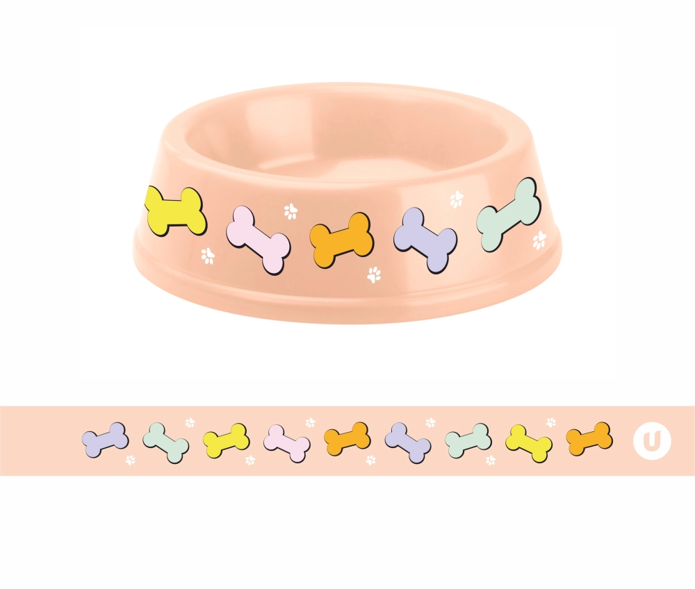 Миска пластиковая «МОЙ БРО - Вкусная косточка!, цвет бежевый, 21*6,5смм (логотип на миске) 700мл