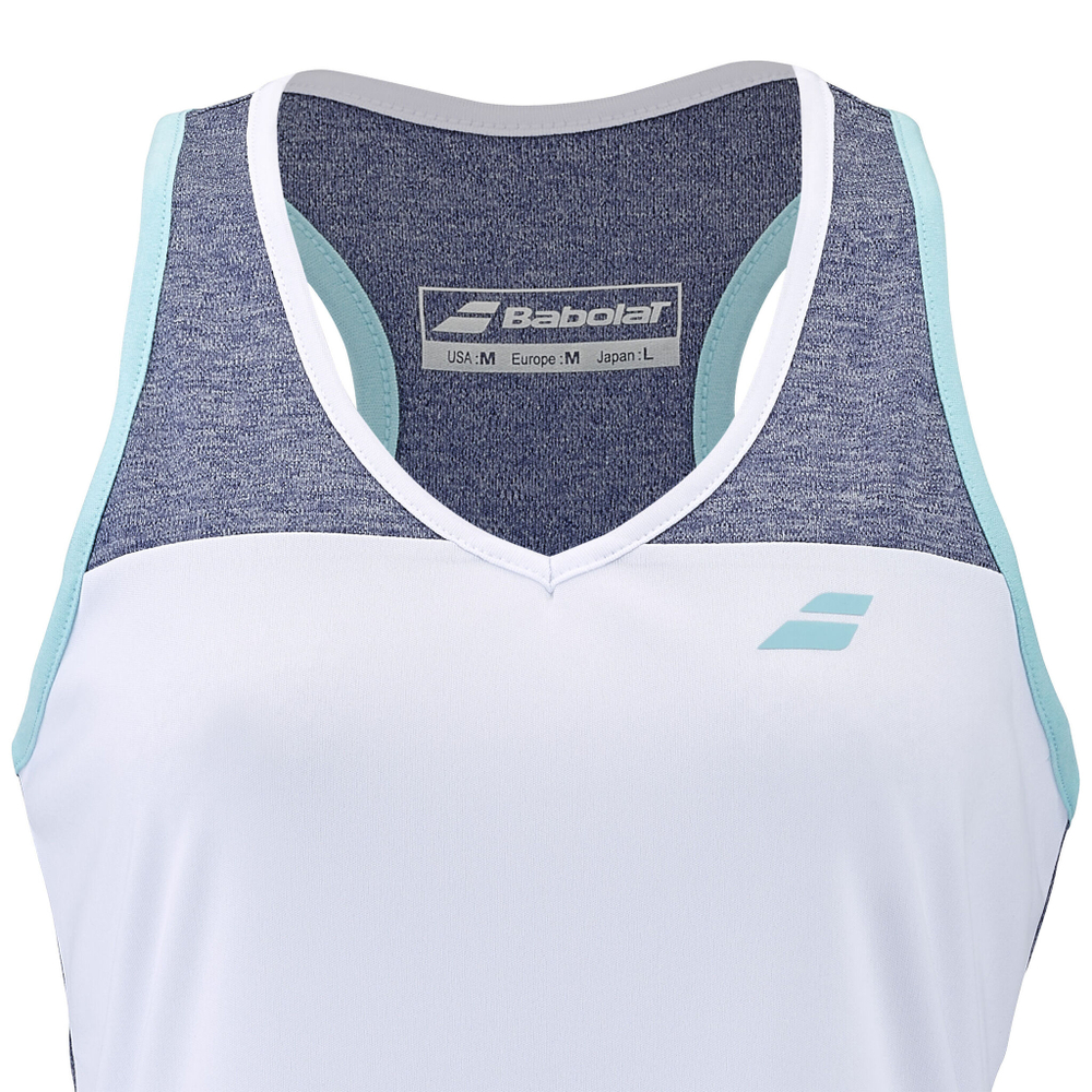 Женская теннисная майка Babolat Play Tank Top Women - White, Blue