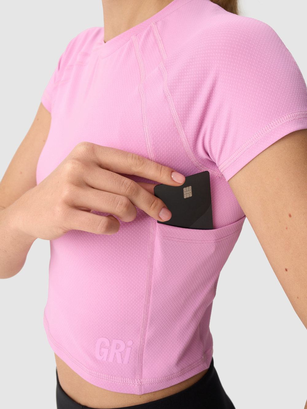 Футболка-кроп женская GRI Фитнес розовая