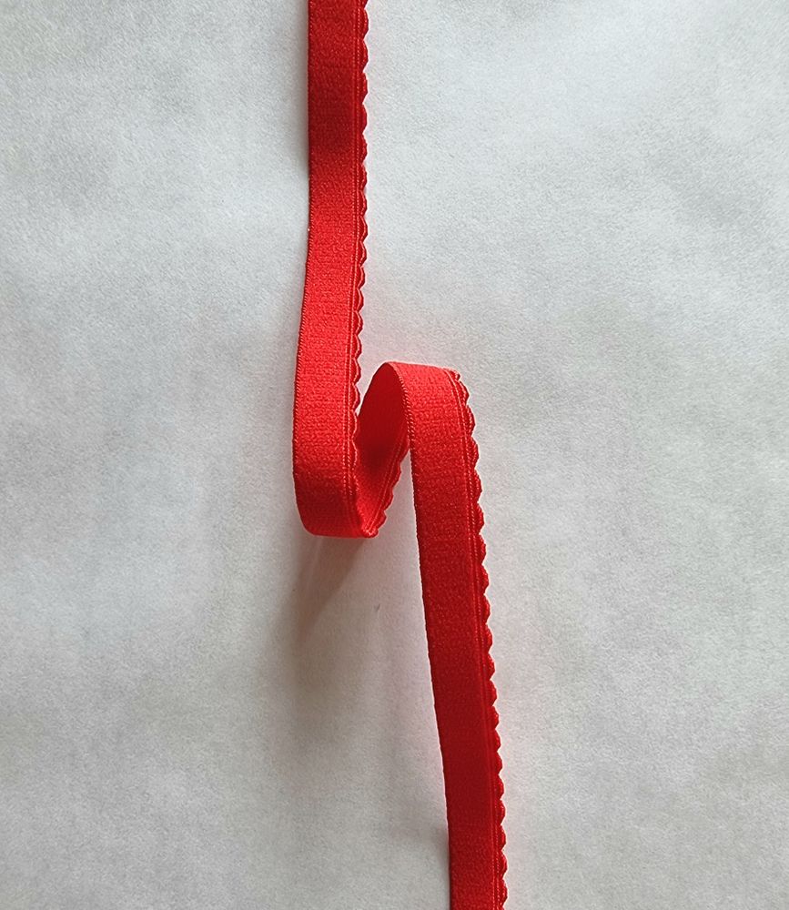 Резинка ажурная становая красная 10 мм (Pantone 19-1664 TPX)