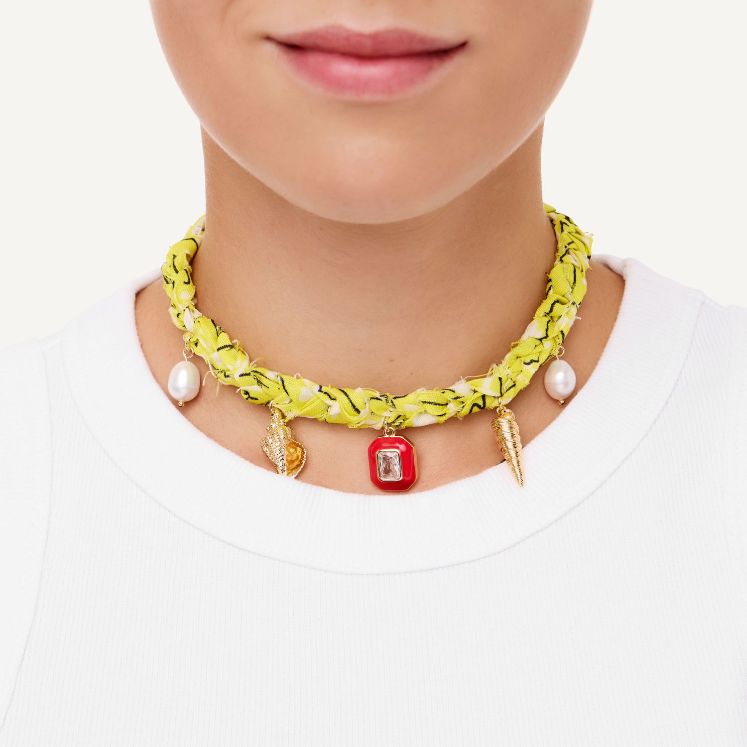 Колье Braded Bandana Necklace - Yellow