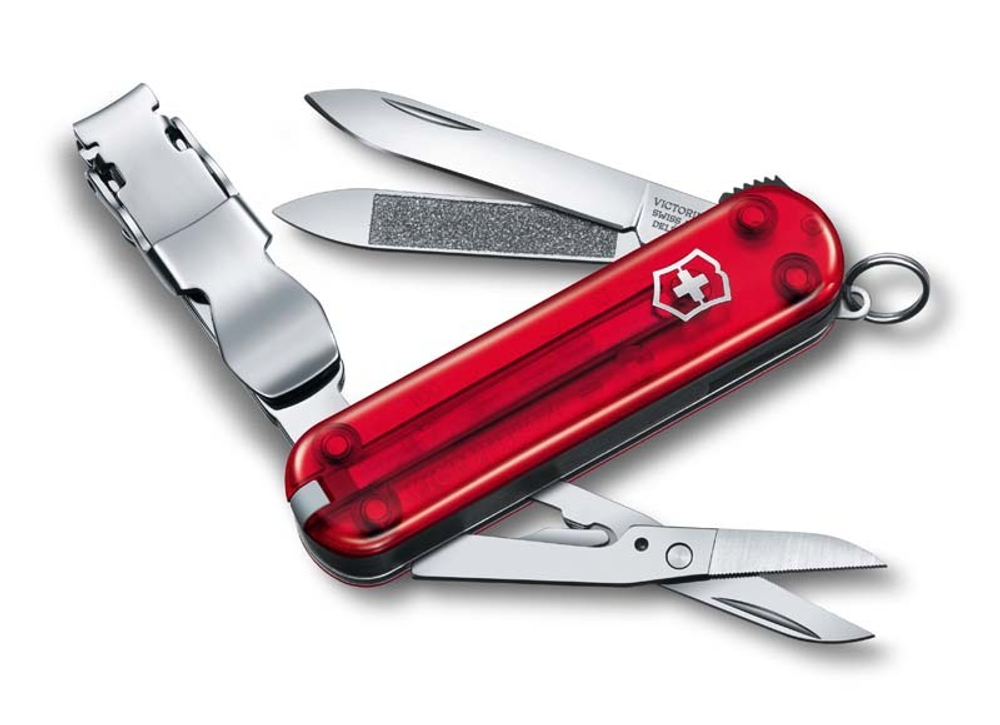 Швейцарский нож-брелок 65 мм красный для ногтей 8 фукций с книпсером VICTORINOX NailClip 580 0.6463.T в коробке