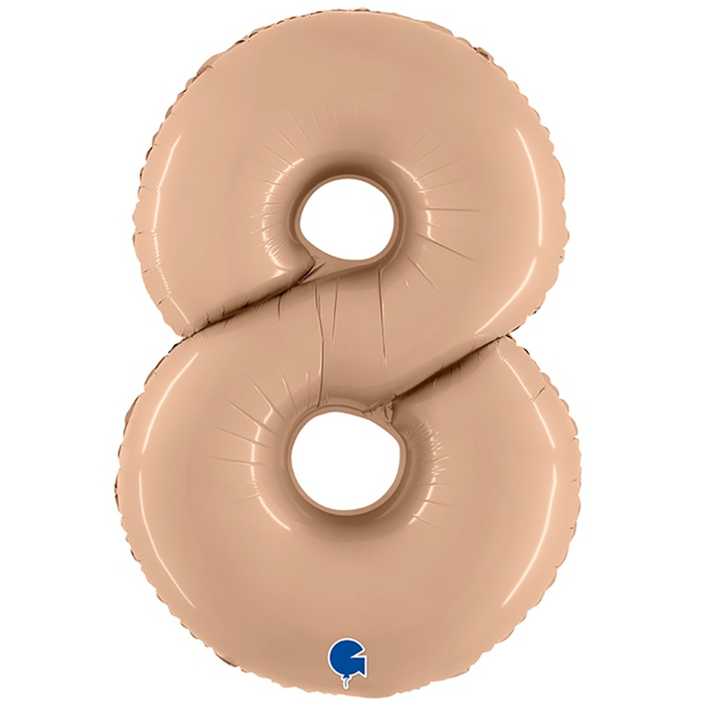 Шар фольгированный Цифра 8 101 см (Бежевый)