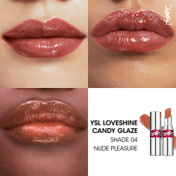 Yves Saint Laurent Loveshine Candy Glaze - Увлажняющий блеск для губ для женщин 4 Nude Pleasure, 3 g