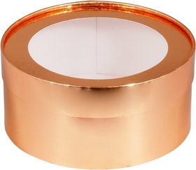 Упаковка "Шайба" с окном золото д 16 высота 7см