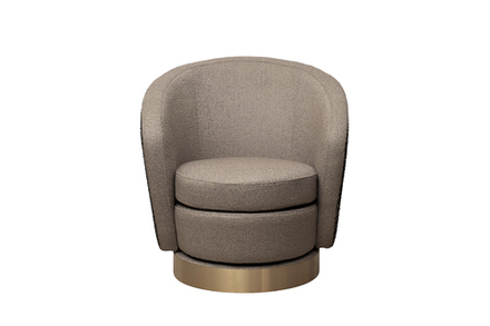 Кресло Garda Decor Наполи (Napoli) вращающееся, рогожка золото, черный Santo300-BEG+Santo302-CHZOL 76*76*76 см