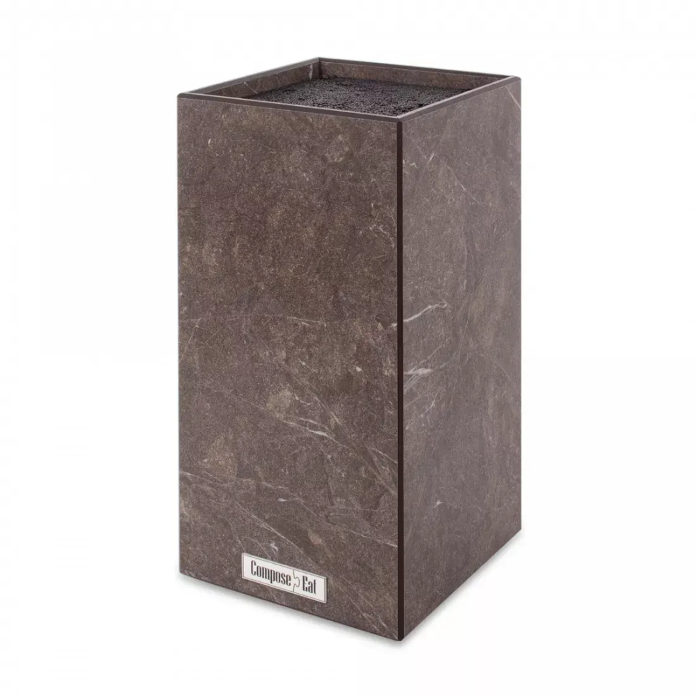 Подставка для кухонных ножей универсальная 11x11x24см ComposeEat мрамор темный