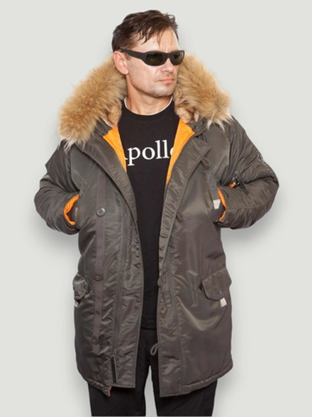 Куртка Аляска удлиненная Husky Long 2020 (т.серая - beluga/orange)