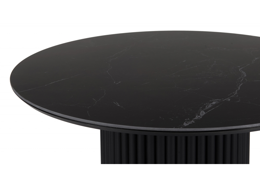 Керамический стол Woodville Барел 90 shakespeare black, черный, ножки черные