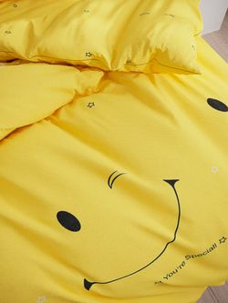 Постельное белье Полисатин Simple House "SMILE/SMILE (компаньон)" евро Наволочка 50х70 см 2 шт Простынь 240x215 см Пододеяльник 200x215 см