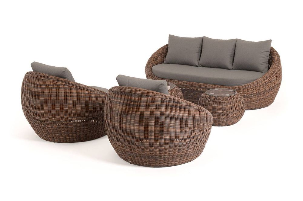 "Барселона" лаунж-зона из искусственного ротанга, цвет коричневый
