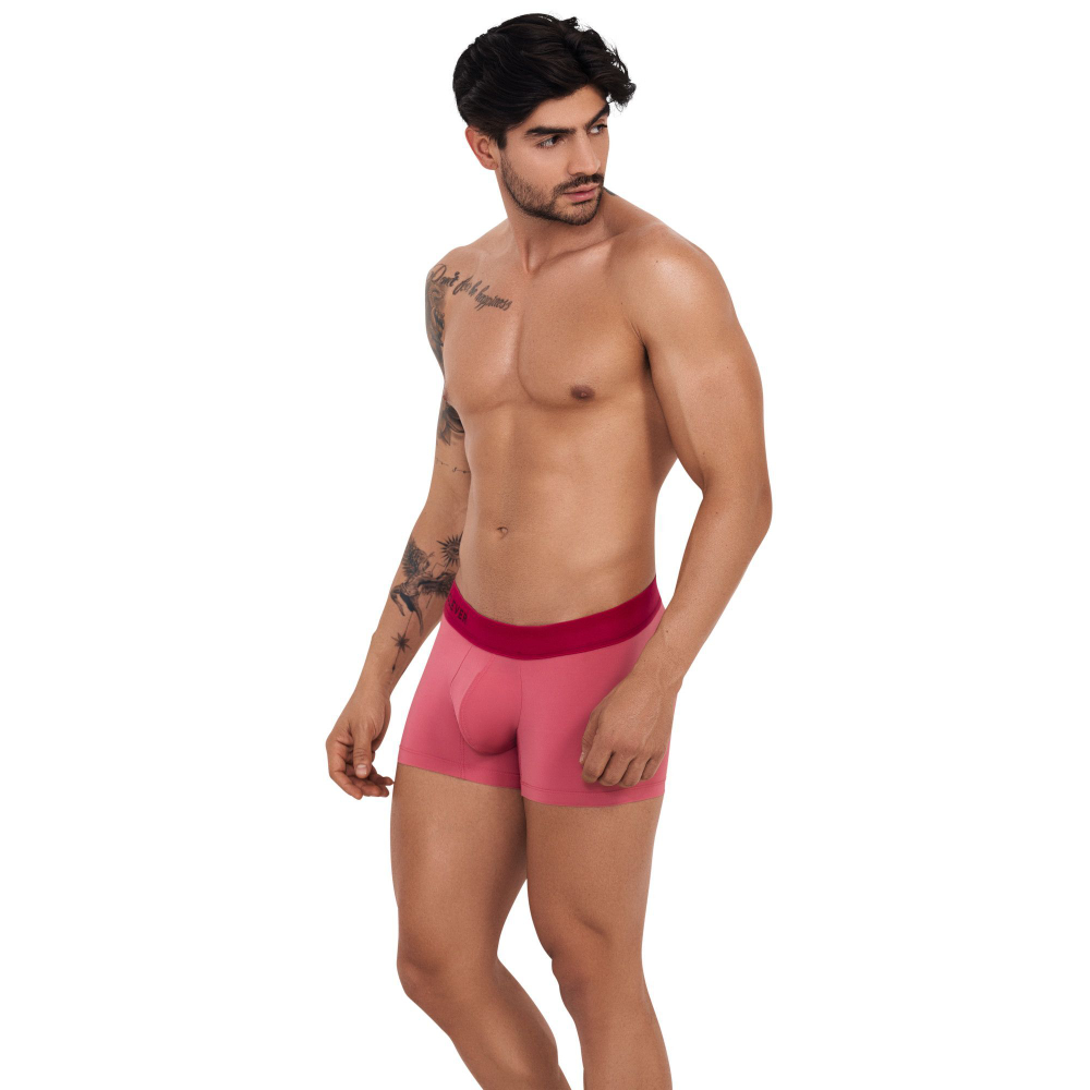 Розовые трусы-боксеры с красной резинкой Fervor Boxer (Размер: S) (Цвет: розовый)