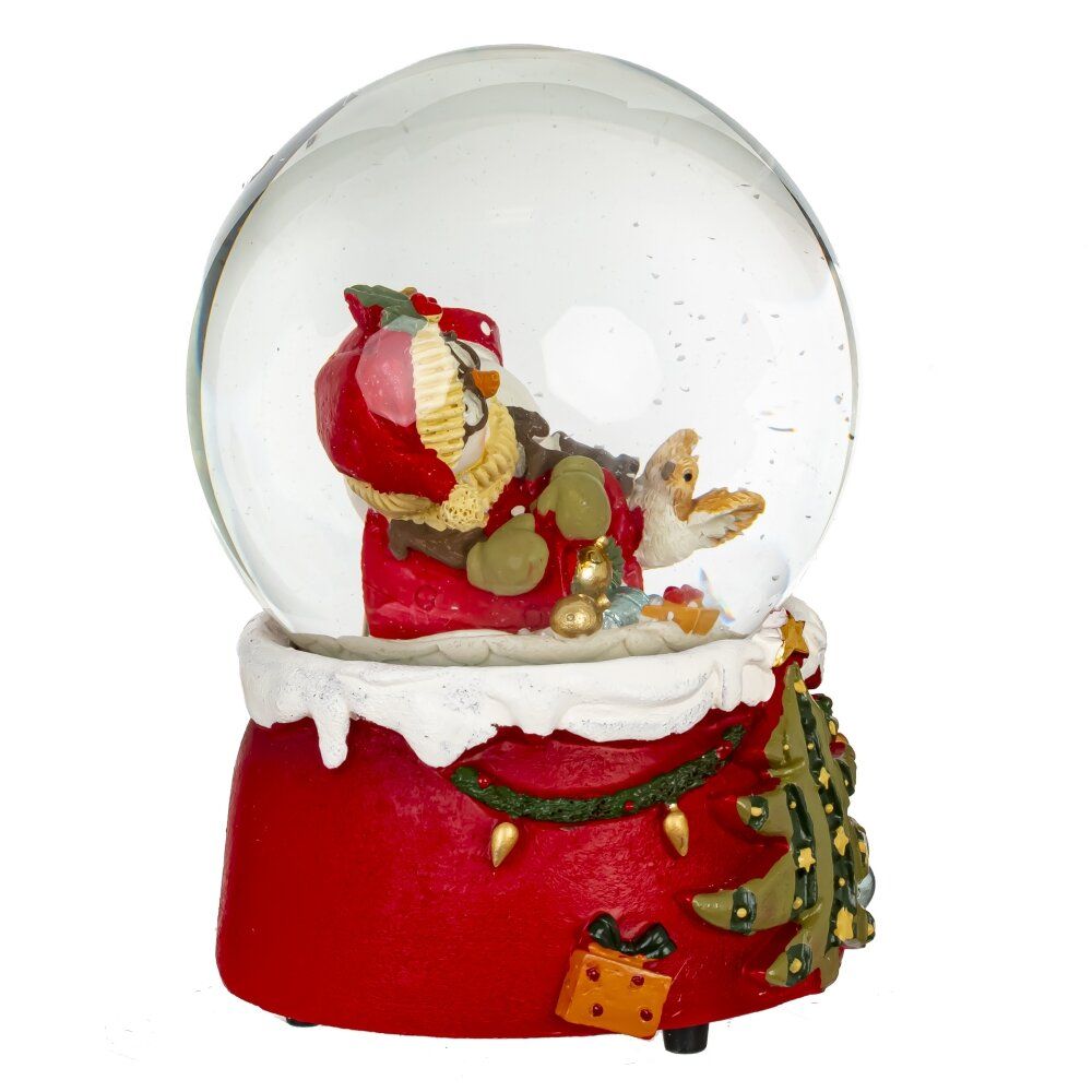 GAEM Фигурка декоративная "Снеговик" в стекл шаре (ключ, муз), D 10 см, L9,5 W10 H14 см