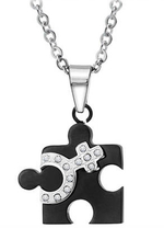 Кулоны парные с цепочками "Пазл" Steelman pu00164