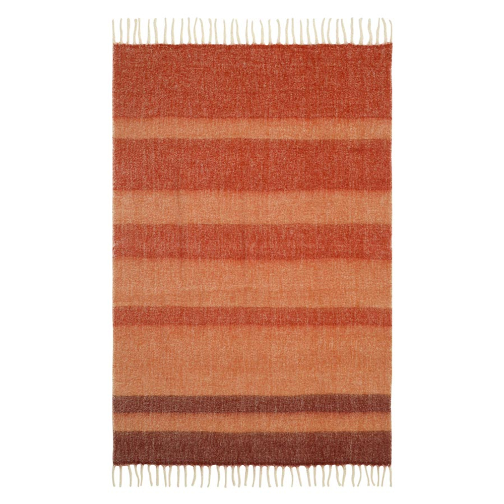 Плед мохеровый over horizon терракотового цвета из коллекции trendy ruffles, 130х180 см