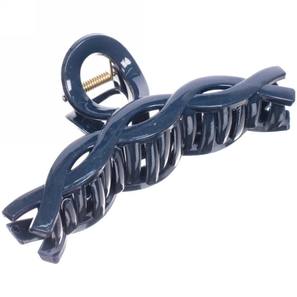 Заколка-краб для волос на блистере «Magic Gloss», косичка, микс 6 цветов, 11см