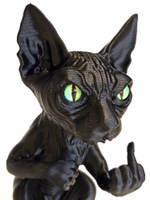 Фигурка кота, недовольный Сфинкс, 3Д печать, высота 13,5 см., черный