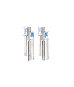 Серьги ассиметричные из серебра со вставками из выращенной шпинели