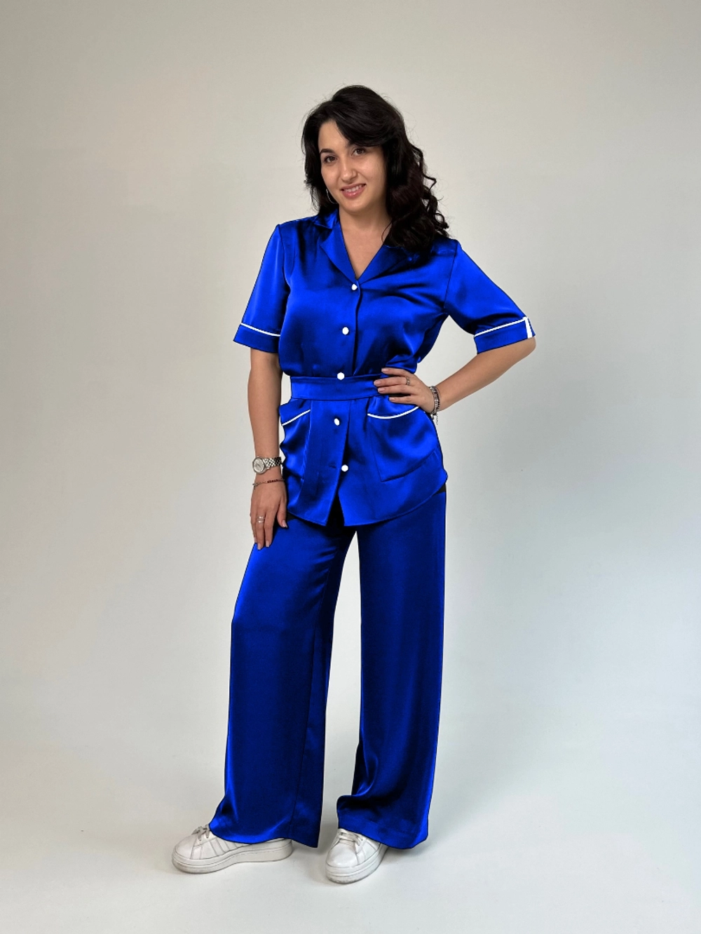 Брюки палаццо сатин