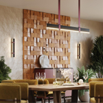 6629/25L HIGHTECH ODL24 000 металл/экокожа/ткань/акрил бордовый/черный Подвесной светильник IP20 LED 25W 3000K 220V VINCENT