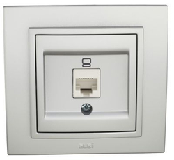 Розетка компьютерная САТ6 Zena EL-BI цвет серебро 500-011000-247 - 1 шт