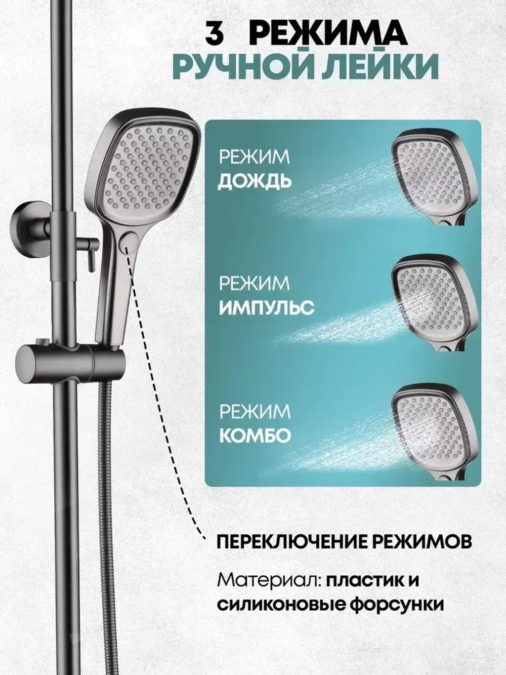 Душевая система Grocenberg GB7011 Графит