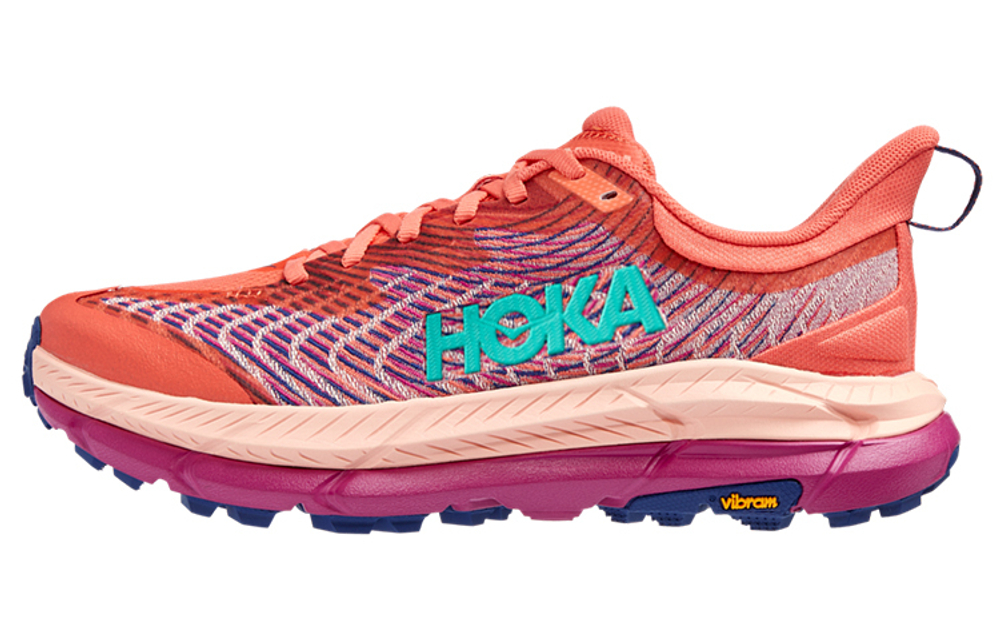 HOKA ONE ONE Mafate Speed 4 comfortable and versatile low-cut casual running shoes women's orange powder