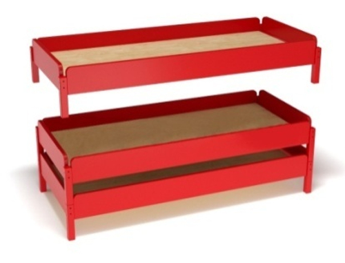 Кровать пирамида штабелируемая массив цветная, 1460х680х270