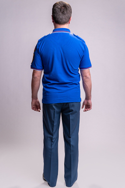 Рубашка-поло мужская МЧС короткий рукав (нового образца, василек)