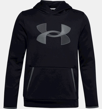 Кофта для мальчика теннисная Under Armour Fleece Hoodie Big Logo - черный