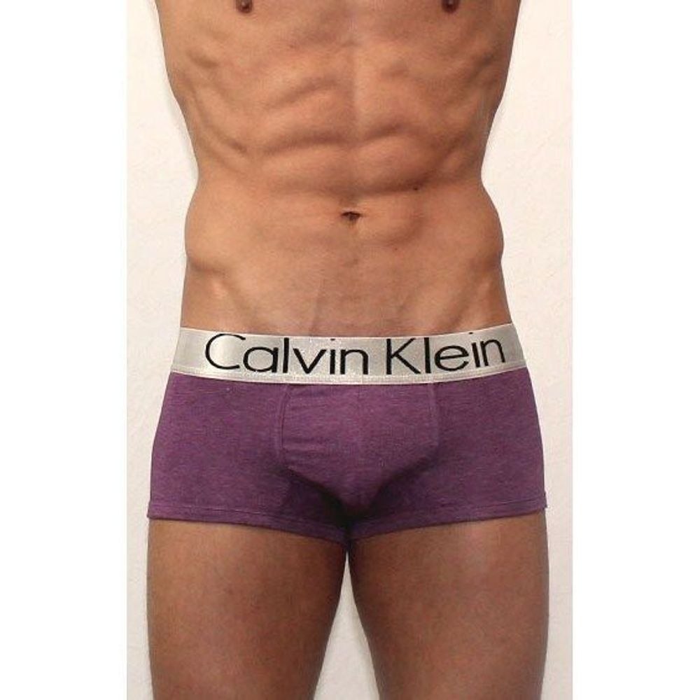 Мужские трусы боксеры светло-фиолетовые Calvin Klein Steel Trunks