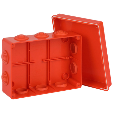 Распаячная коробка ЭРА KORv-190-140-70-10g-OR-FR ОП огнестойкая 190х140х70мм оранжевая с гермовводами 10 вх. IP55