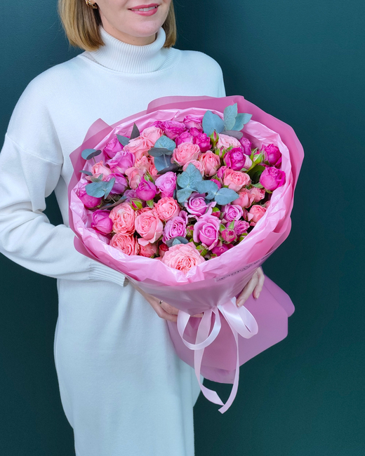 Пионовидная роза микс Бомбастик,15шт(00425)