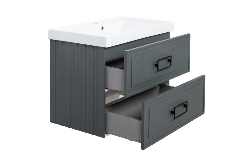 Тумба под раковину La Fenice Cubo Grigio TWIN серый 80 FNC-01-CUB-G-80-2