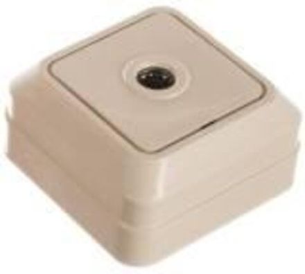 Розетка телевизионная одноместная "UNIVersal" серия "Олимп", о/у, тупиковая, 75Ом, слоновая кость