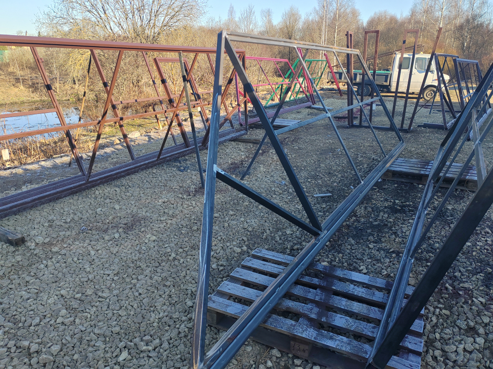 Каркас откатных ворот проем 5м НЕ КРАШЕННЫЙ.