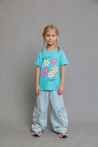 004_БК24 Футболка кор.рукав д/д, бирюзовый