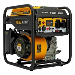 Генератор инверторный DENZEL GK-5500iF, 5.5 кВт и 236 см3 объем двигателя, 7 л объем топливного бака, ручной старт, 2 розетки и выход USB 5В, клеммы постоянного и переменного тока, 94709