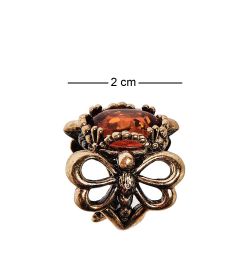 AM-2506 Кольцо «Стрекоза лето» (латунь, янтарь)