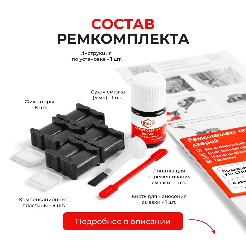 Ремкомплект ограничителей дверей KIA CERATO (III-IV) YD; BD (4 двери, тип 19) 2013-2023