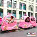 Детский поезд на рельсах с подсветкой «Принцесса», 5 кареток, 10 мест