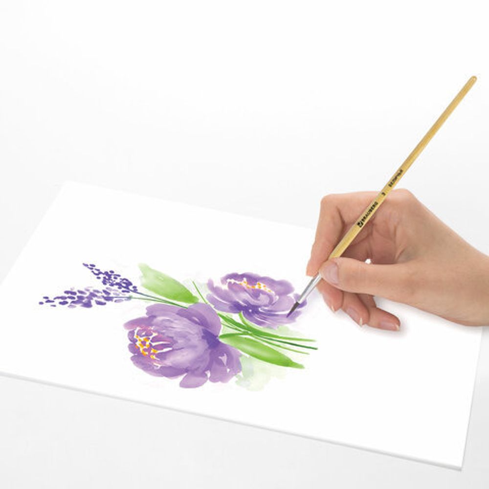 Кисть BRAUBERG, беличья, круглая, №3, 200180