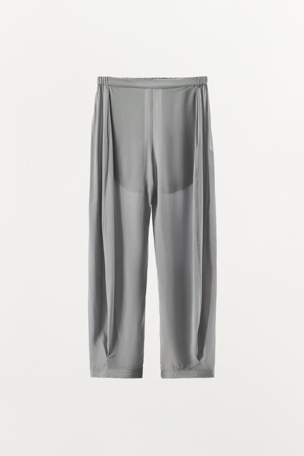 ZARA БРЮКИ В ПИЖАМНОМ СТИЛЕ ИЗ 100% ВИСКОЗЫ, СЕРО-ДЫМЧАТЫЙ