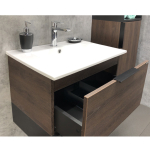 Тумба-умывальник Comforty Франкфурт-60 дуб шоколадно-коричневый с раковиной Comforty 60E